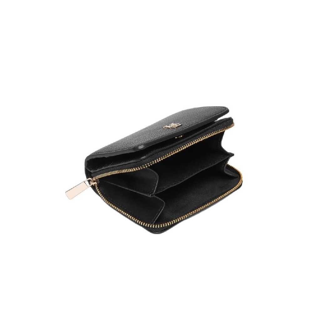 TOMMY HILFIGER ICON MED ZA W/FLAP ΠΟΡΤΟΦΟΛΙ ΓΥΝΑΙΚΕΙΟ BLACK