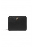 TOMMY HILFIGER ICON MED ZA W/FLAP ΠΟΡΤΟΦΟΛΙ ΓΥΝΑΙΚΕΙΟ BLACK