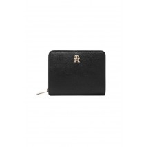 TOMMY HILFIGER ICON MED ZA W/FLAP ΠΟΡΤΟΦΟΛΙ ΓΥΝΑΙΚΕΙΟ BLACK