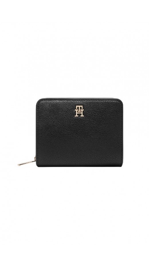 TOMMY HILFIGER ICON MED ZA W/FLAP ΠΟΡΤΟΦΟΛΙ ΓΥΝΑΙΚΕΙΟ BLACK