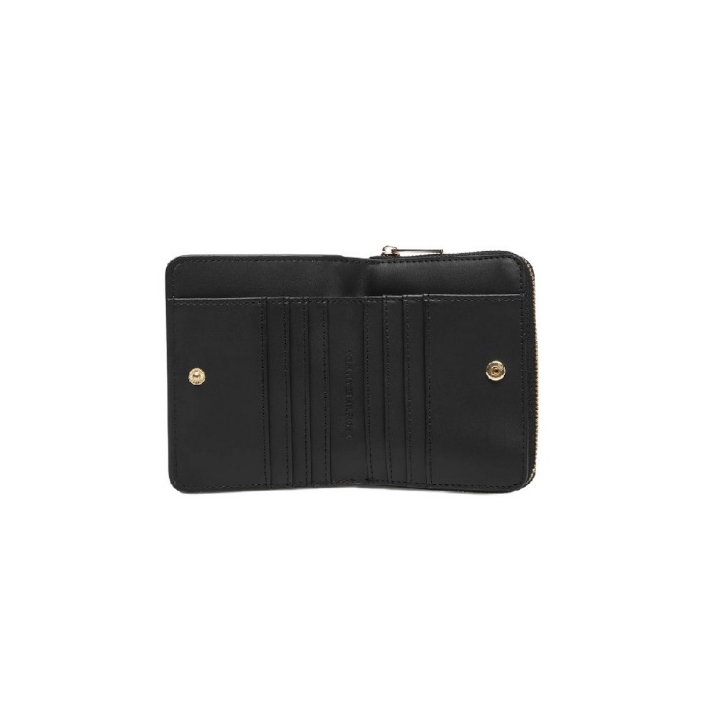 TOMMY HILFIGER ICON MED ZA W/FLAP ΠΟΡΤΟΦΟΛΙ ΓΥΝΑΙΚΕΙΟ BLACK