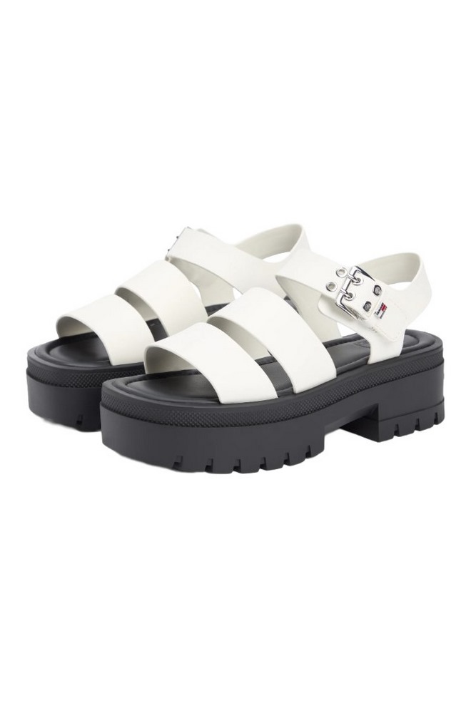 TOMMY JEANS STRAPS LEATHER MAX SANDAL ΠΕΔΙΛΟ ΓΥΝΑΙΚΕΙΟ IVORY