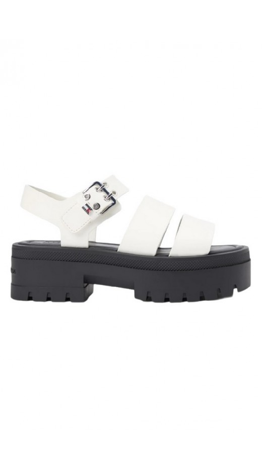 TOMMY JEANS STRAPS LEATHER MAX SANDAL ΠΕΔΙΛΟ ΓΥΝΑΙΚΕΙΟ IVORY