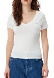 TOMMY JEANS V-NECK TEE T-SHIRT ΜΠΛΟΥΖΑ ΓΥΝΑΙΚΕΙΑ ECRU