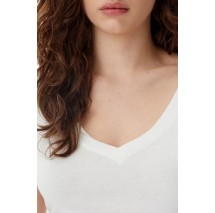 TOMMY JEANS V-NECK TEE T-SHIRT ΜΠΛΟΥΖΑ ΓΥΝΑΙΚΕΙΑ ECRU