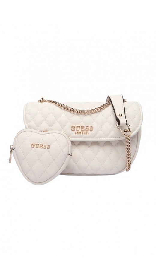 GUESS ATABEY CONVERTIBLE XBODY FLAP ΤΣΑΝΤΑ ΓΥΝΑΙΚΕΙΑ OFF WHITE