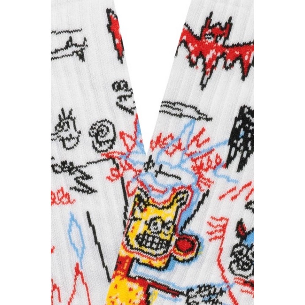 JIMMY LION ATHLETIC BASQUIAT BATMAN UNISEX ΚΑΛΤΣΕΣ WHITE