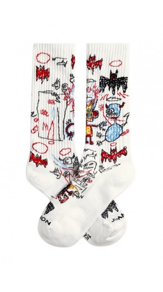 JIMMY LION ATHLETIC BASQUIAT BATMAN UNISEX ΚΑΛΤΣΕΣ WHITE