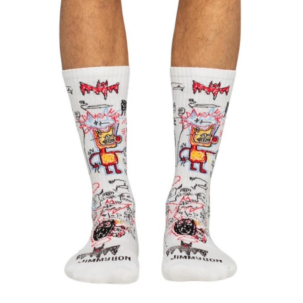 JIMMY LION ATHLETIC BASQUIAT BATMAN UNISEX ΚΑΛΤΣΕΣ WHITE