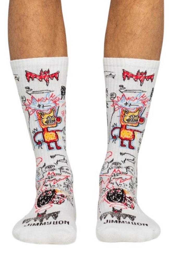 JIMMY LION ATHLETIC BASQUIAT BATMAN UNISEX ΚΑΛΤΣΕΣ WHITE
