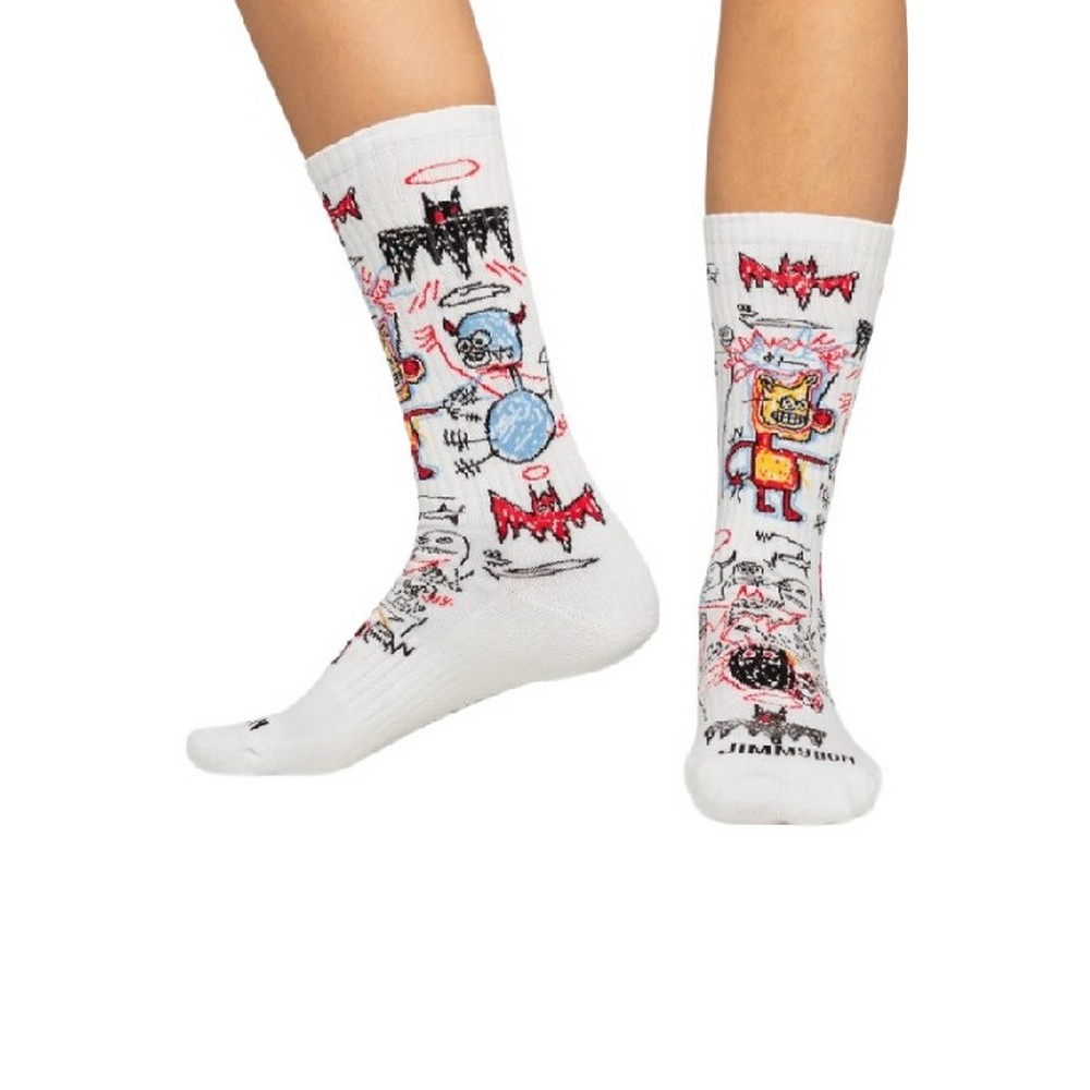 JIMMY LION ATHLETIC BASQUIAT BATMAN UNISEX ΚΑΛΤΣΕΣ WHITE
