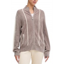 GUESS EMILIA CHENILLE ZIPPED SWTR ΖΑΚΕΤΑ ΦΟΥΤΕΡ ΓΥΝΑΙΚΕΙΑ BEIGE