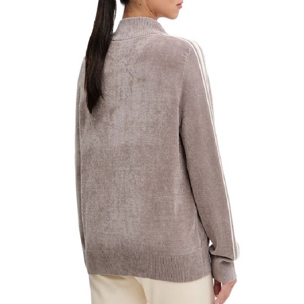 GUESS EMILIA CHENILLE ZIPPED SWTR ΖΑΚΕΤΑ ΦΟΥΤΕΡ ΓΥΝΑΙΚΕΙΑ BEIGE