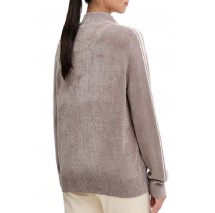 GUESS EMILIA CHENILLE ZIPPED SWTR ΖΑΚΕΤΑ ΦΟΥΤΕΡ ΓΥΝΑΙΚΕΙΑ BEIGE