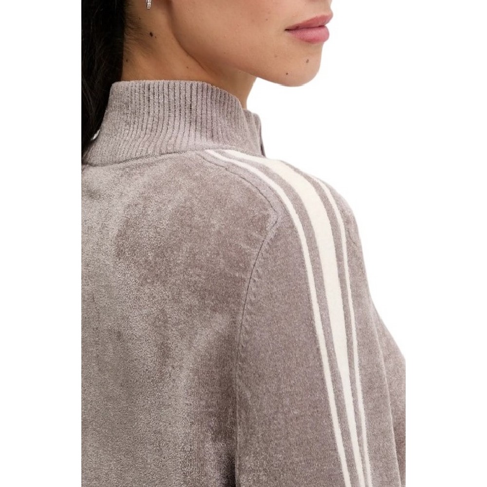 GUESS EMILIA CHENILLE ZIPPED SWTR ΖΑΚΕΤΑ ΦΟΥΤΕΡ ΓΥΝΑΙΚΕΙΑ BEIGE