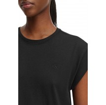 CALVIN KLEIN JEANS SS CREW HVY JERSEY EASY MIDI DRESS ΦΟΡΕΜΑ ΓΥΝΑΙΚΕΙΟ BLACK