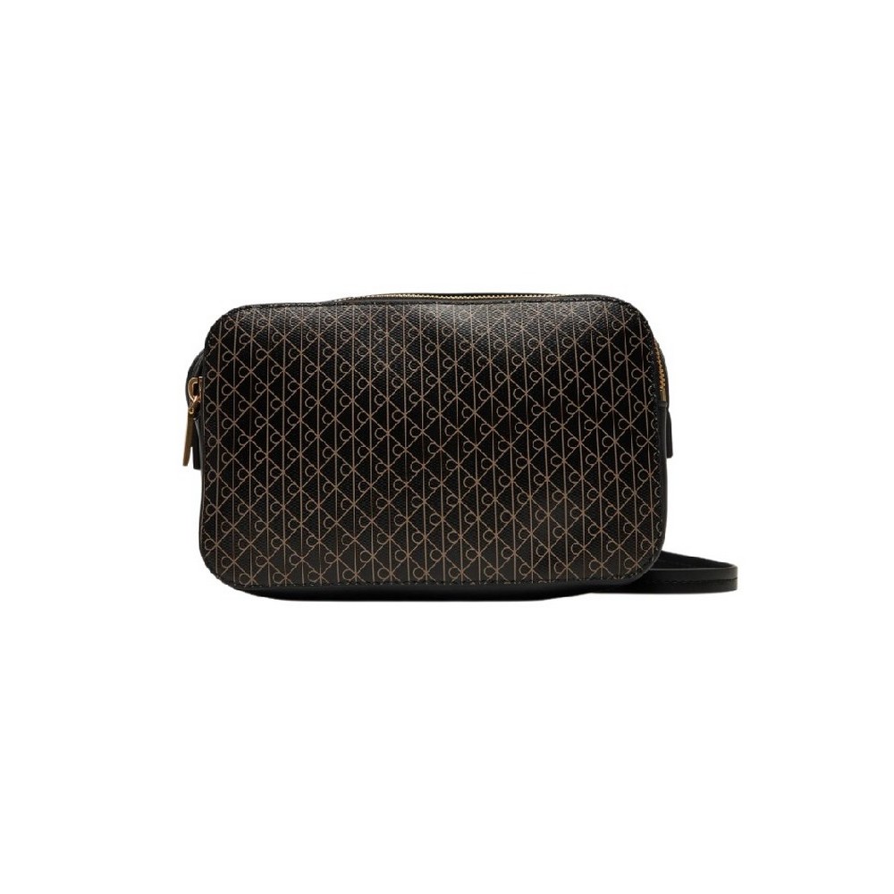 CALVIN KLEIN AOP ELONGATED CAMERA BAG ΤΣΑΝΤΑ ΓΥΝΑΙΚΕΙΑ BLACK