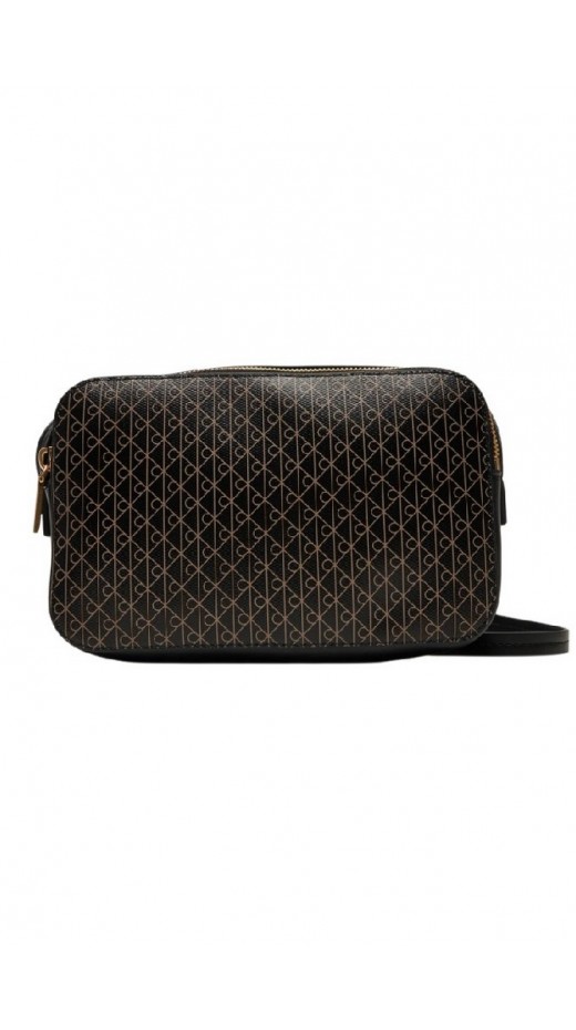CALVIN KLEIN AOP ELONGATED CAMERA BAG ΤΣΑΝΤΑ ΓΥΝΑΙΚΕΙΑ BLACK