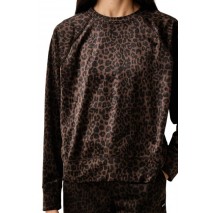 DKNY LOGO SWEATER ΜΠΛΟΥΖΑ ΜΑΚΡΥΜΑΝΙΚΗ ΓΥΝΑΙΚΕΙΑ LEOPARD PRINT