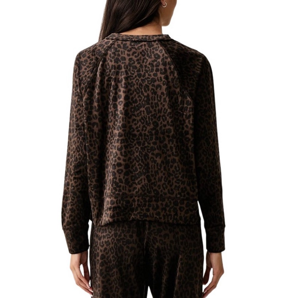 DKNY LOGO SWEATER ΜΠΛΟΥΖΑ ΜΑΚΡΥΜΑΝΙΚΗ ΓΥΝΑΙΚΕΙΑ LEOPARD PRINT