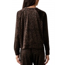 DKNY LOGO SWEATER ΜΠΛΟΥΖΑ ΜΑΚΡΥΜΑΝΙΚΗ ΓΥΝΑΙΚΕΙΑ LEOPARD PRINT