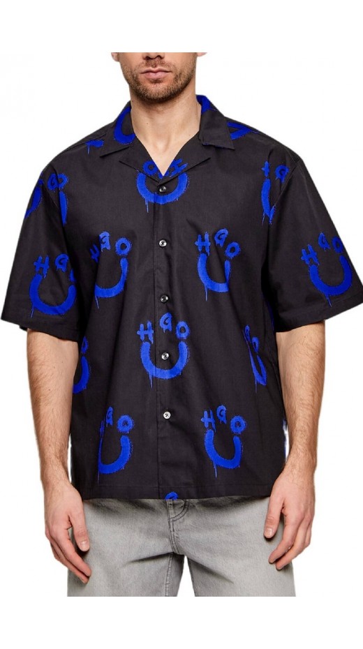 HUGO BOSS CASUAL SHIRTS ELIGINO ΠΟΥΚΑΜΙΣΟ ΑΝΔΡΙΚΟ BLACK