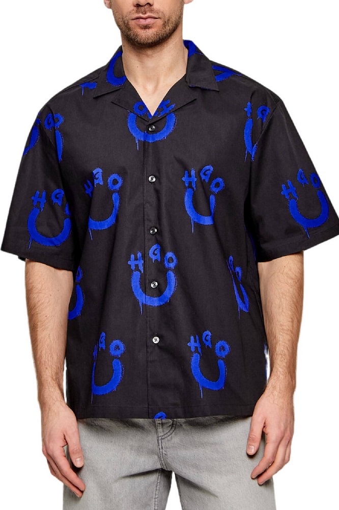 HUGO BOSS CASUAL SHIRTS ELIGINO ΠΟΥΚΑΜΙΣΟ ΑΝΔΡΙΚΟ BLACK