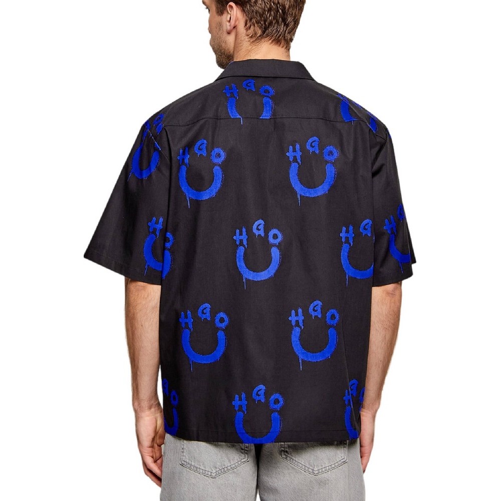 HUGO BOSS CASUAL SHIRTS ELIGINO ΠΟΥΚΑΜΙΣΟ ΑΝΔΡΙΚΟ BLACK