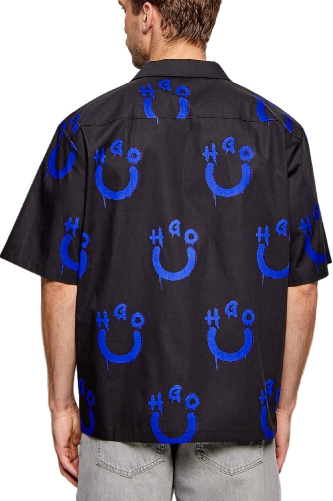 HUGO BOSS CASUAL SHIRTS ELIGINO ΠΟΥΚΑΜΙΣΟ ΑΝΔΡΙΚΟ BLACK