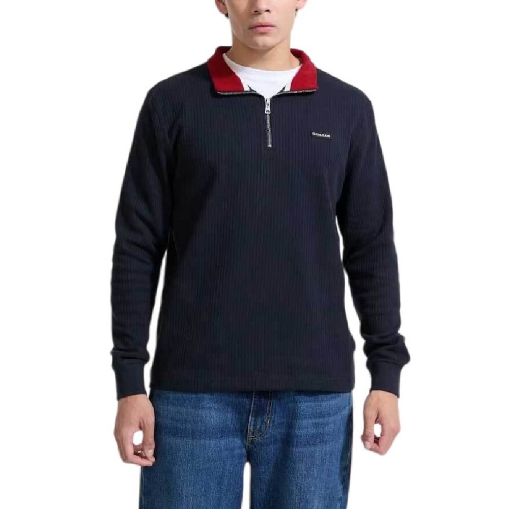 GUESS JEANS CN REG DROP NEEDLE QUARTER ΜΠΛΟΥΖΑ ΦΟΥΤΕΡ ΑΝΔΡΙΚΗ NAVY