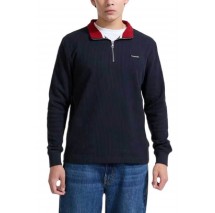 GUESS JEANS CN REG DROP NEEDLE QUARTER ΜΠΛΟΥΖΑ ΦΟΥΤΕΡ ΑΝΔΡΙΚΗ NAVY