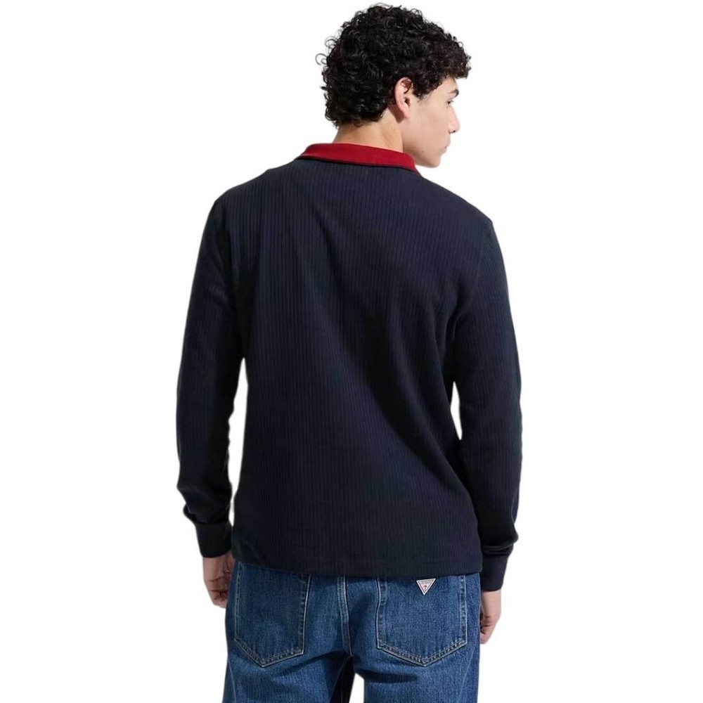 GUESS JEANS CN REG DROP NEEDLE QUARTER ΜΠΛΟΥΖΑ ΦΟΥΤΕΡ ΑΝΔΡΙΚΗ NAVY