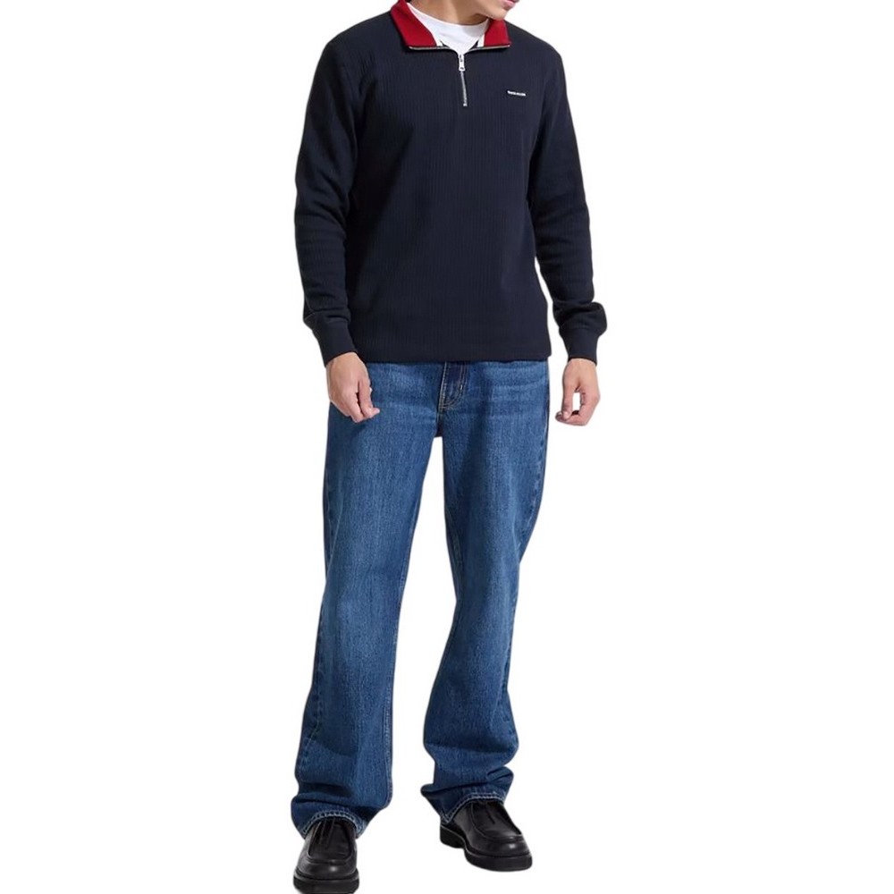 GUESS JEANS CN REG DROP NEEDLE QUARTER ΜΠΛΟΥΖΑ ΦΟΥΤΕΡ ΑΝΔΡΙΚΗ NAVY