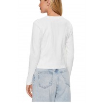 CALVIN KLEIN JEANS  BADGE RIB BABY TEE LONG SLEEVE ΜΠΛΟΥΖΑ ΓΥΝΑΙΚΕΙΑ WHITE