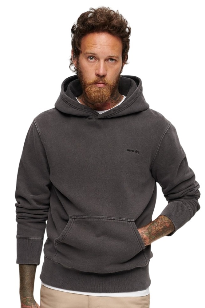 SUPERDRY VINTAGE WASHED HOODIE ΜΠΛΟΥΖΑ ΦΟΥΤΕΡ ΑΝΔΡΙΚΗ BLACK