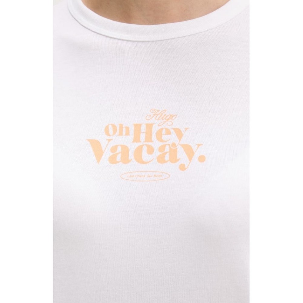 HUGO BOSS JERSEY DICHROMA B T-SHIRT ΜΠΛΟΥΖΑ ΓΥΝΑΙΚΕΙΑ WHITE