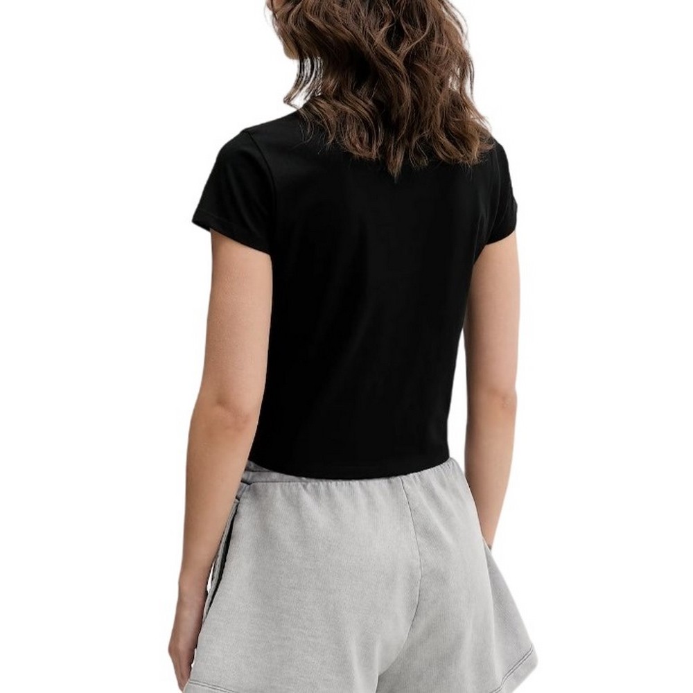 HUGO BOSS JERSEY DICHROMA B T-SHIRT ΜΠΛΟΥΖΑ ΓΥΝΑΙΚΕΙΑ BLACK