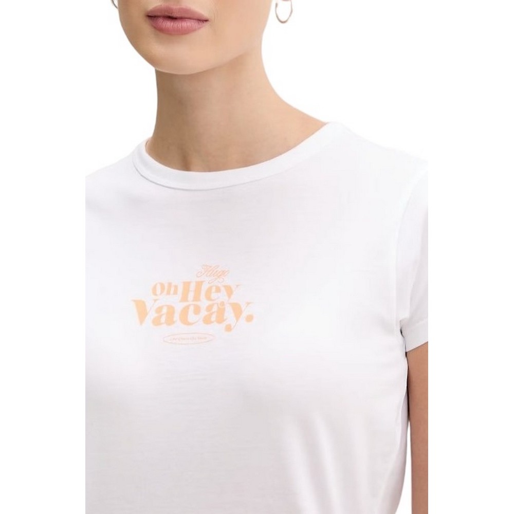 HUGO BOSS JERSEY DICHROMA B T-SHIRT ΜΠΛΟΥΖΑ ΓΥΝΑΙΚΕΙΑ WHITE