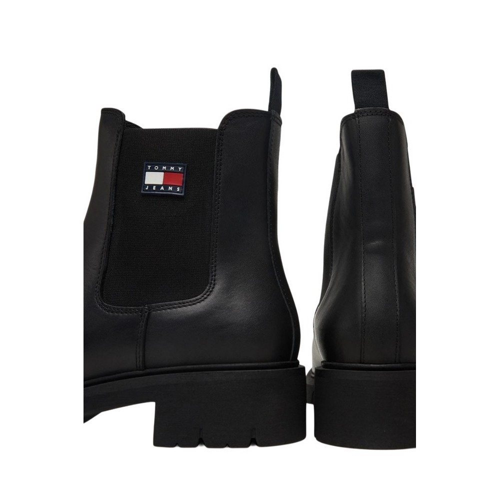 TOMMY JEANS CHELSEA LEATHER BOOT ΜΠΟΤΑΚΙ ΓΥΝΑΙΚΕΙΟ BLACK