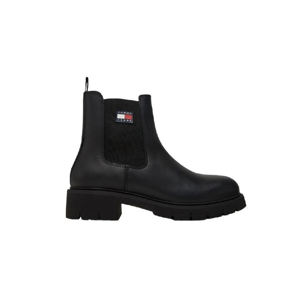 TOMMY JEANS CHELSEA LEATHER BOOT ΜΠΟΤΑΚΙ ΓΥΝΑΙΚΕΙΟ BLACK