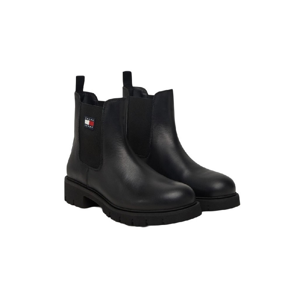 TOMMY JEANS CHELSEA LEATHER BOOT ΜΠΟΤΑΚΙ ΓΥΝΑΙΚΕΙΟ BLACK