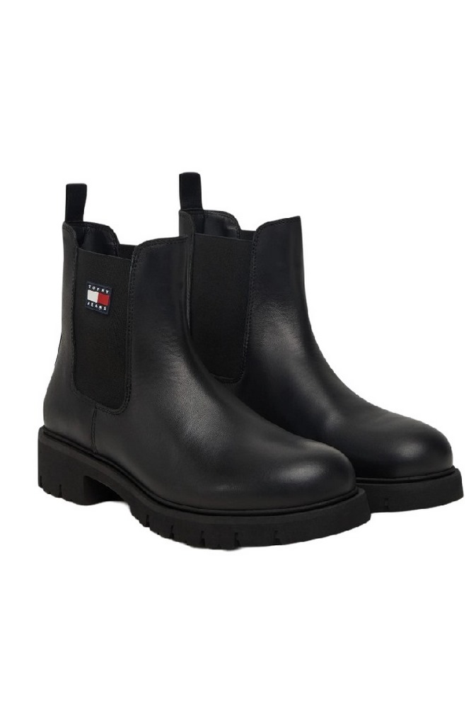 TOMMY JEANS CHELSEA LEATHER BOOT ΜΠΟΤΑΚΙ ΓΥΝΑΙΚΕΙΟ BLACK
