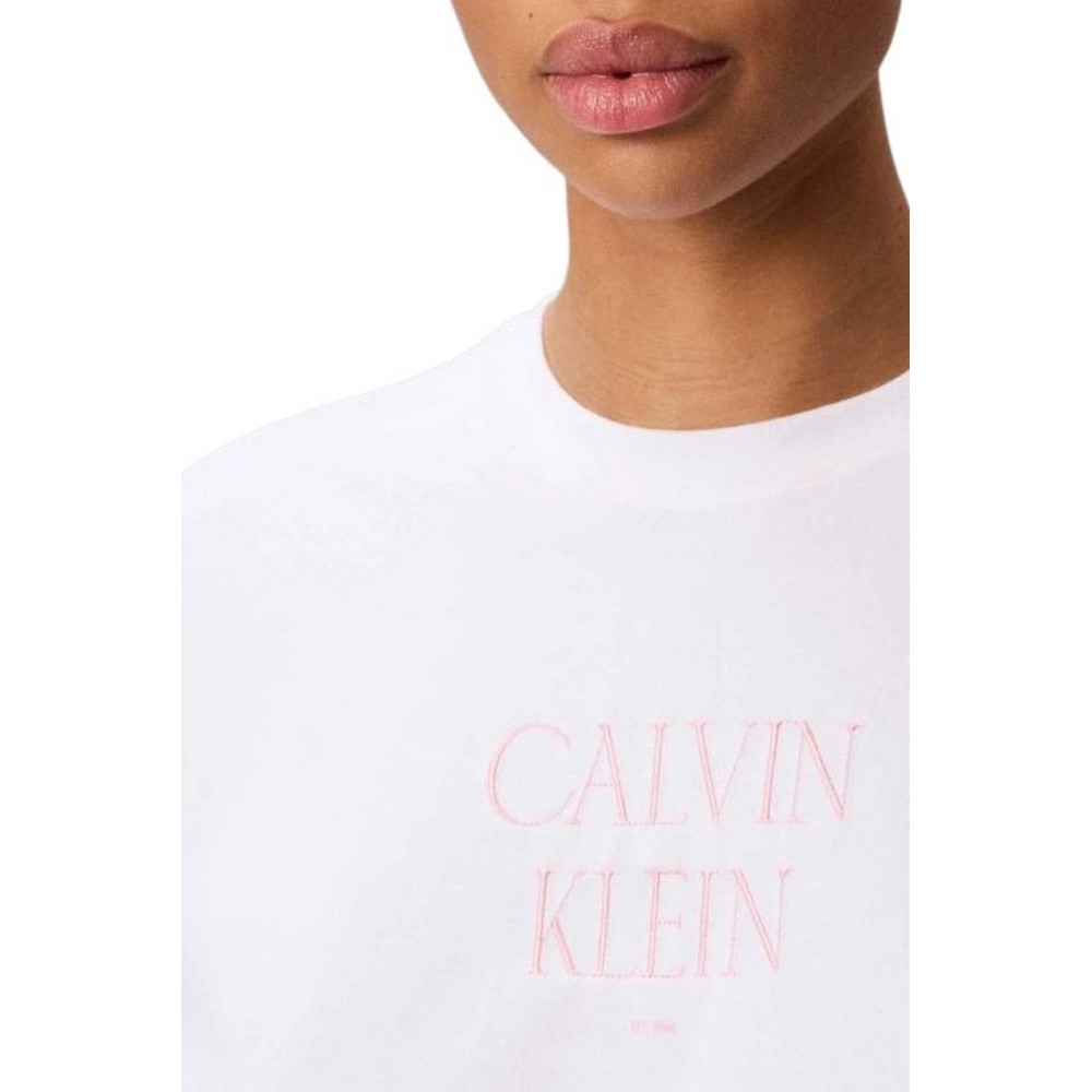 CALVIN KLEIN JEANS CROP BOXY COOLING JERSEY BEAC ΜΠΛΟΥΖΑ ΓΥΝΑΙΚΕΙΑ WHITE