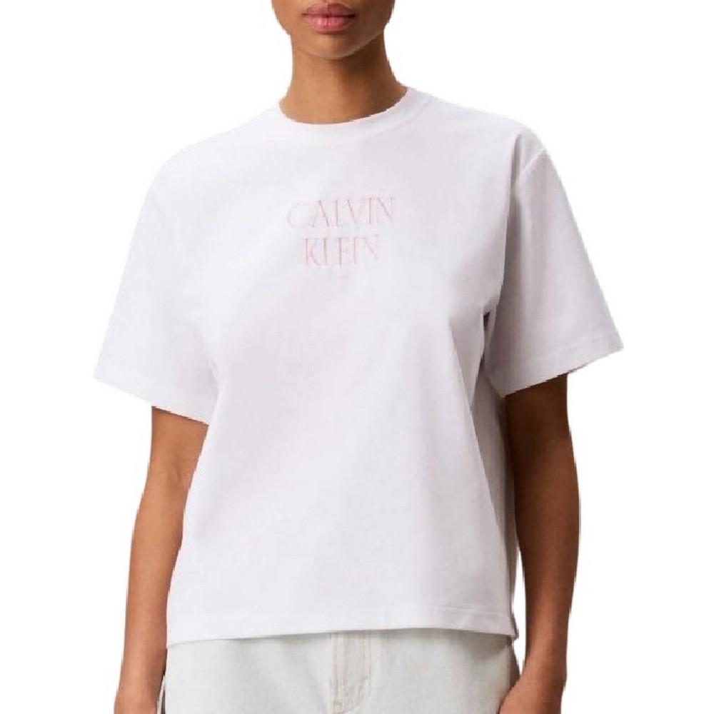 CALVIN KLEIN JEANS CROP BOXY COOLING JERSEY BEAC ΜΠΛΟΥΖΑ ΓΥΝΑΙΚΕΙΑ WHITE