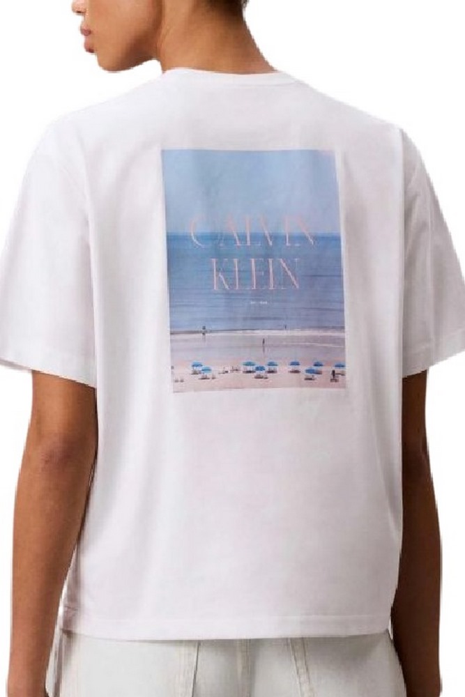 CALVIN KLEIN JEANS CROP BOXY COOLING JERSEY BEAC ΜΠΛΟΥΖΑ ΓΥΝΑΙΚΕΙΑ WHITE