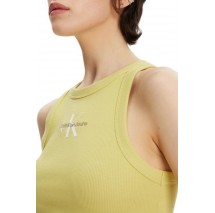 CALVIN KLEIN JEANS MONOLOGO RIB TANK TOP ΤΟΠ ΓΥΝΑΙΚΕΙΟ LIME