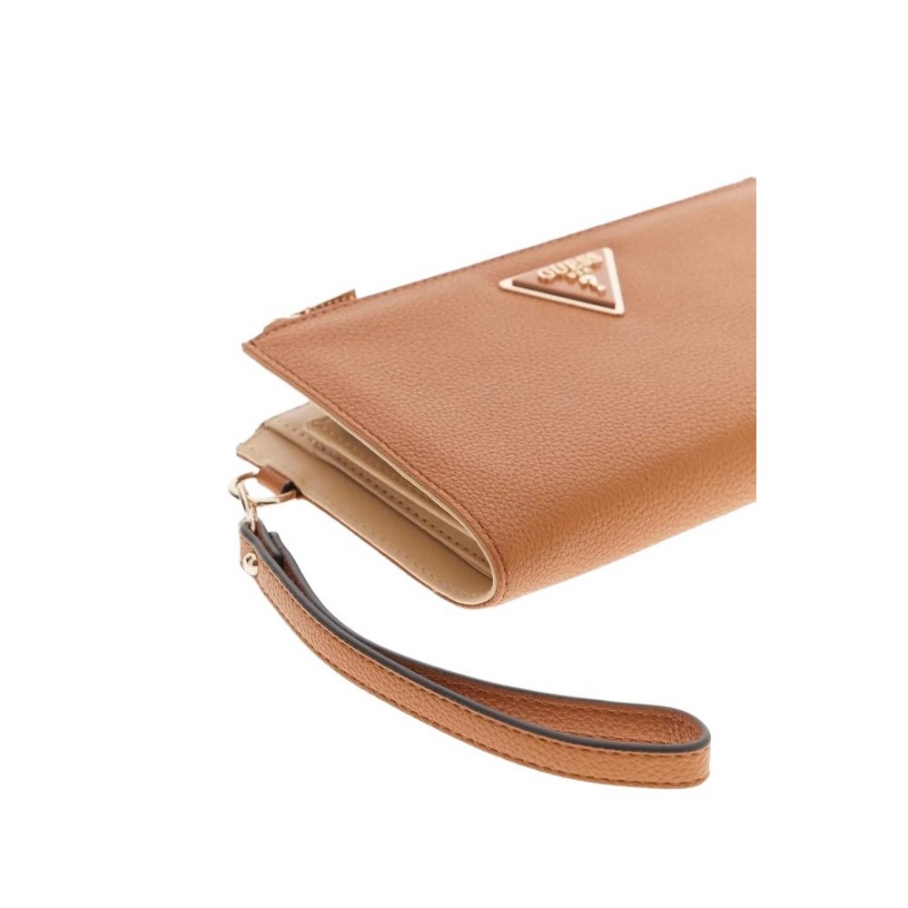 GUESS LAUREL II SLG DBL ZIP ORGNZR ΠΟΡΤΟΦΟΛΙ ΓΥΝΑΙΚΕΙΟ COGNAC