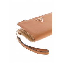 GUESS LAUREL II SLG DBL ZIP ORGNZR ΠΟΡΤΟΦΟΛΙ ΓΥΝΑΙΚΕΙΟ COGNAC