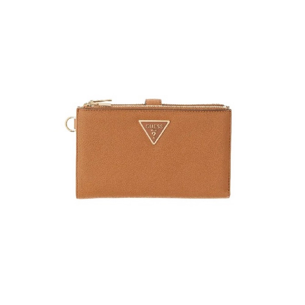 GUESS LAUREL II SLG DBL ZIP ORGNZR ΠΟΡΤΟΦΟΛΙ ΓΥΝΑΙΚΕΙΟ COGNAC