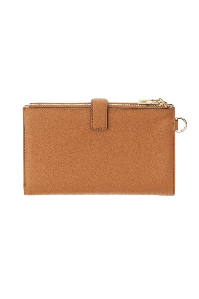 GUESS LAUREL II SLG DBL ZIP ORGNZR ΠΟΡΤΟΦΟΛΙ ΓΥΝΑΙΚΕΙΟ COGNAC